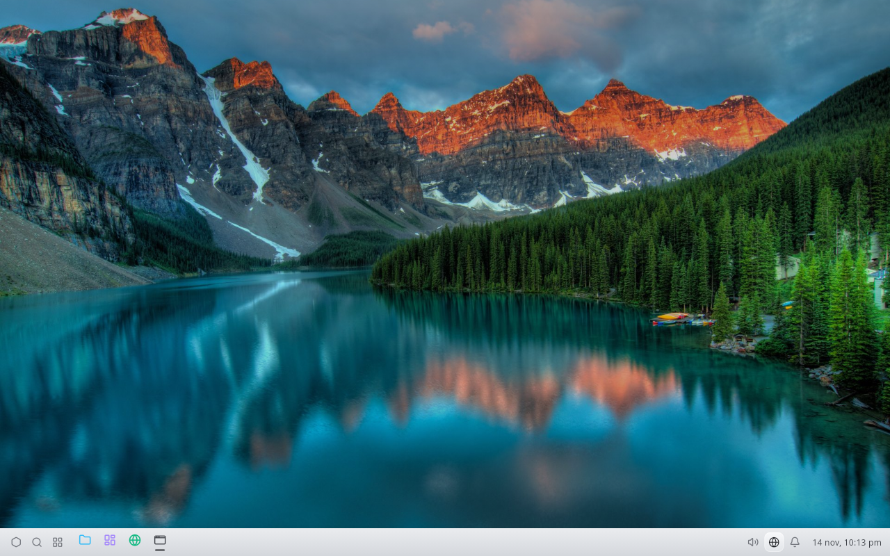 The OSCortex desktop, captured live from the current ISO